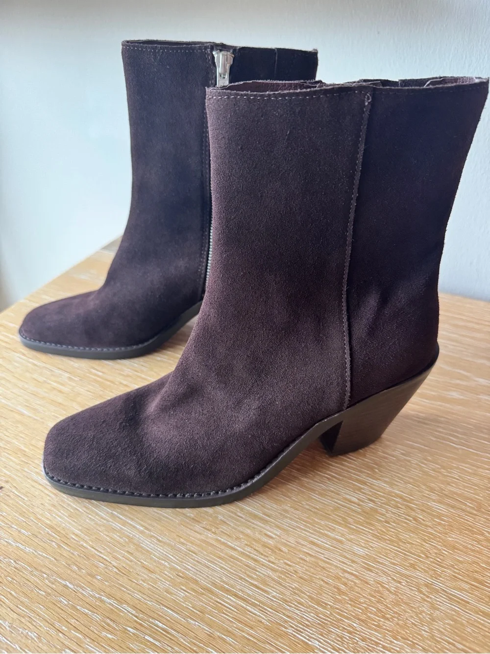 NWOB! MADEWELL Women’s The Idris Side-Zip Ankle Boot Coffee Bean Suede Size 9